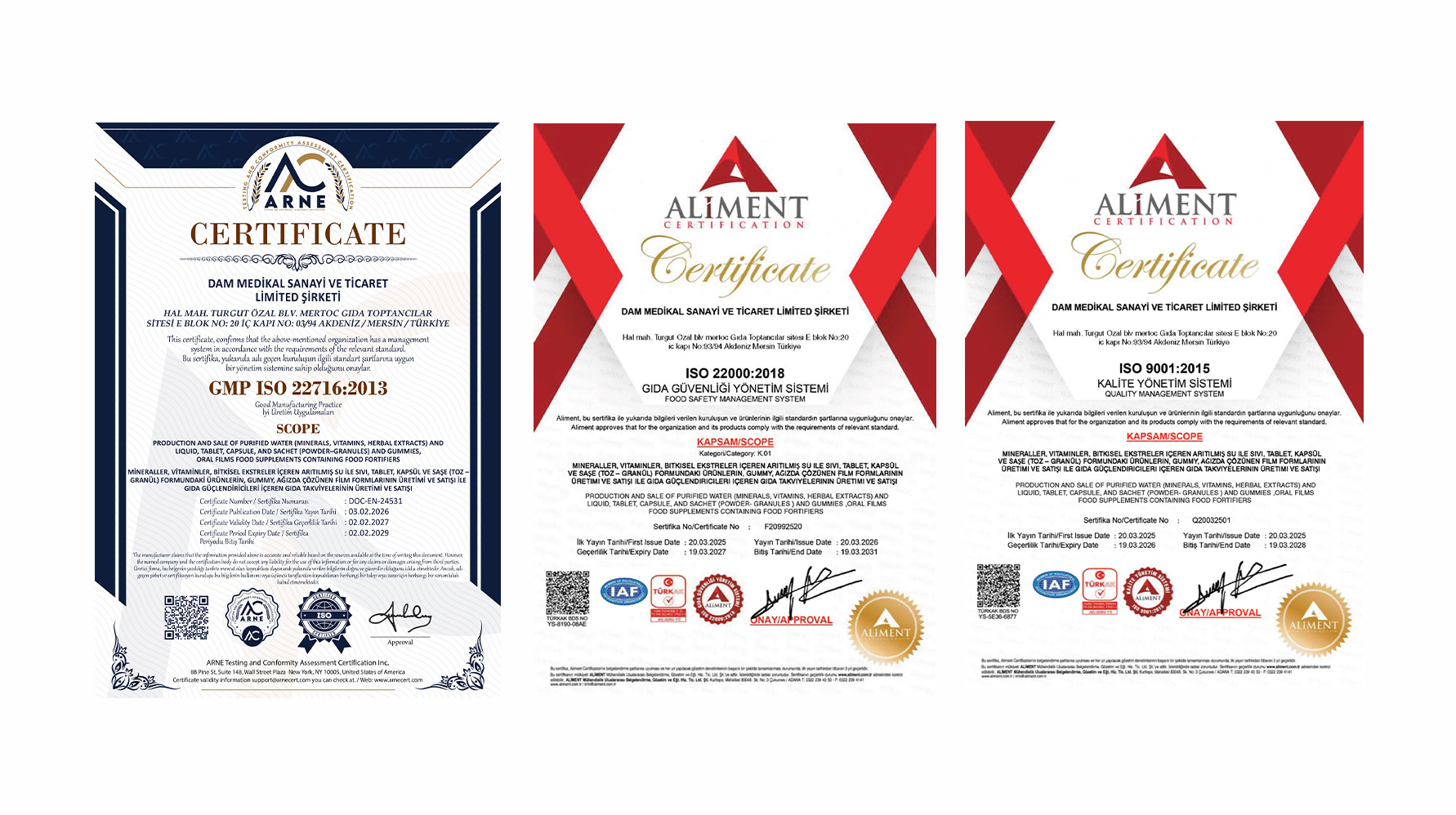 GMP Certificate – DAM Medikal